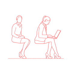 Humans Occupations Office Business People Sitting Side Female Contour Svg Vector, Free Vectors File